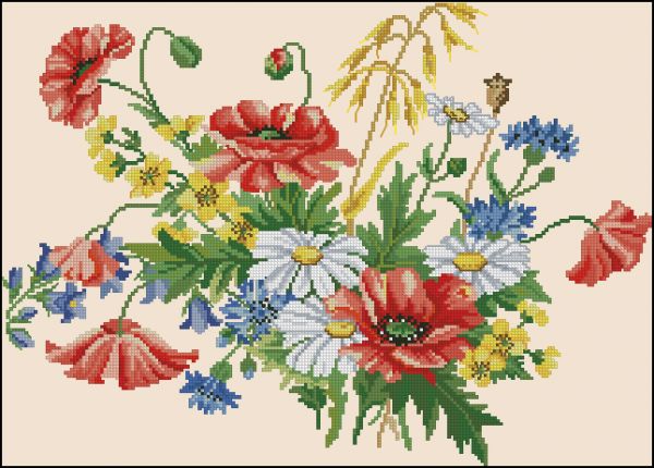 Вышивка крестом Полевые цветы
