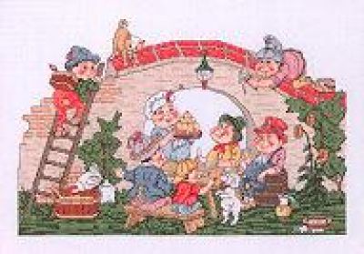 Вышивка крестом Город гномов