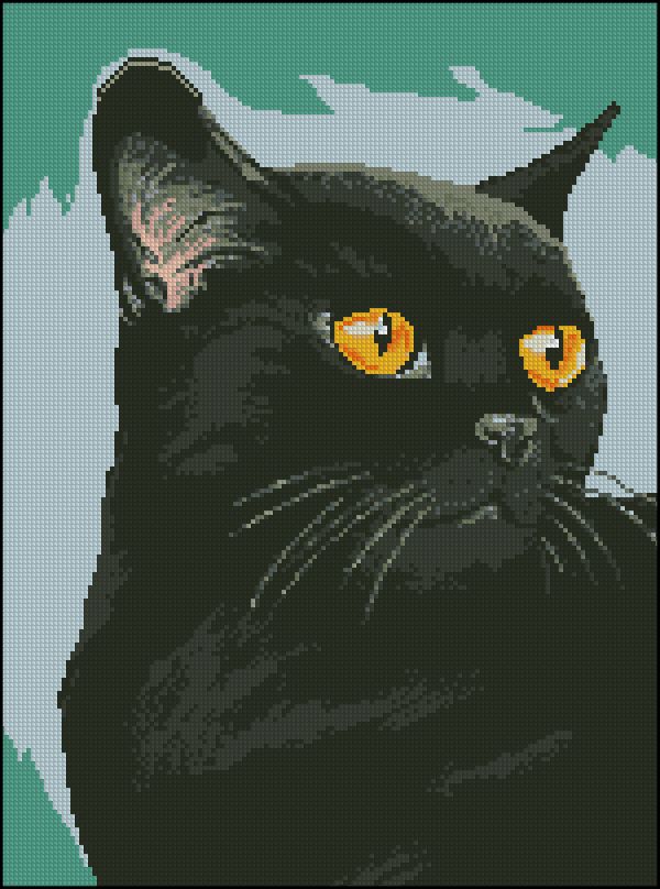 Вышивка крестом Черная кошка