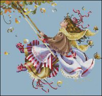 Вышивка крестом Осенние качели