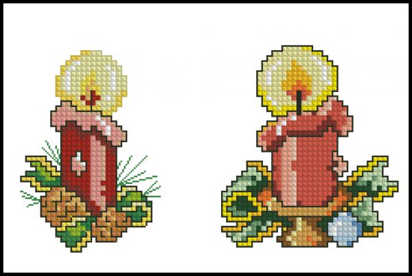 Вышивка крестом Зимние свечи