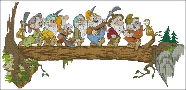 Вышивка крестом семь гномов