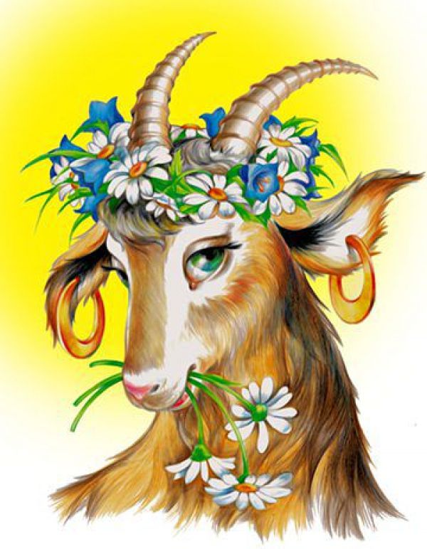 Вышивка крестом Цветущая козочка