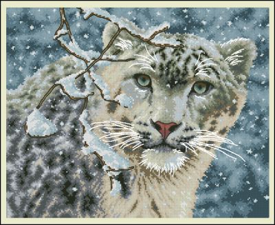 Вышивка крестом Снежный барс