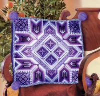 Вышивка крестом Синяя подушка