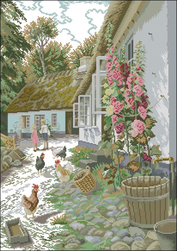Вышивка крестом Сельский двор