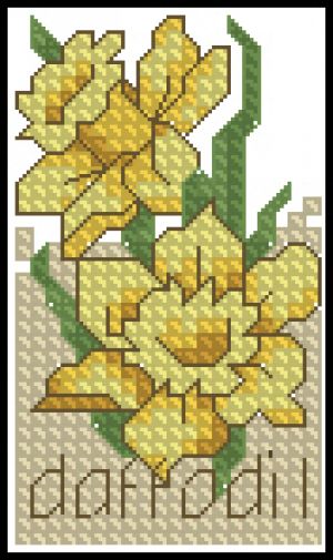 Вышивка крестом Открытка с нарциссами