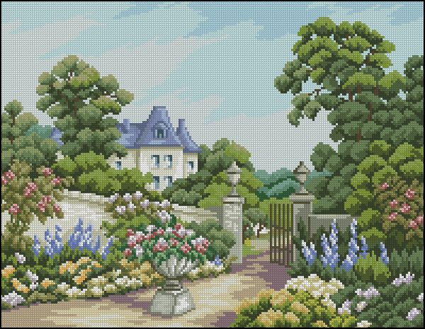 схема вышивки крестом солнечный летний день 