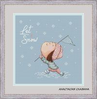 Вышивка крестом Let it snow (брюнетка и блондинка)