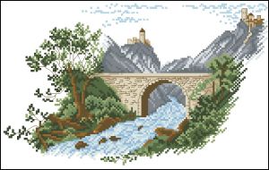 Вышивка крестом Вид на замки