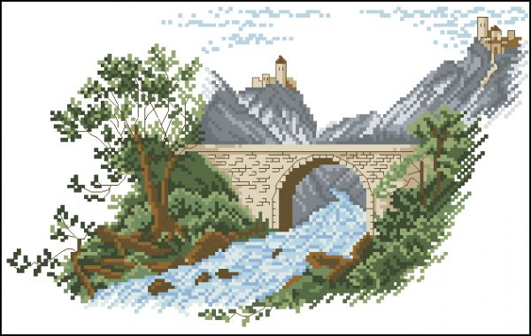 Вышивка крестом Вид на замки
