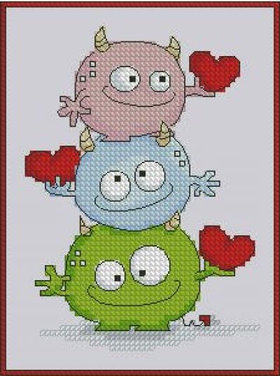 Вышивка крестом Чертята