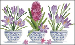 Вышивка крестом Цветочное трио