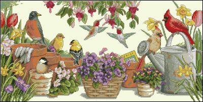 схема вышивки крестом садовые друзья от дименшинс