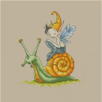 схема для вышивки крестом эльф на улитке