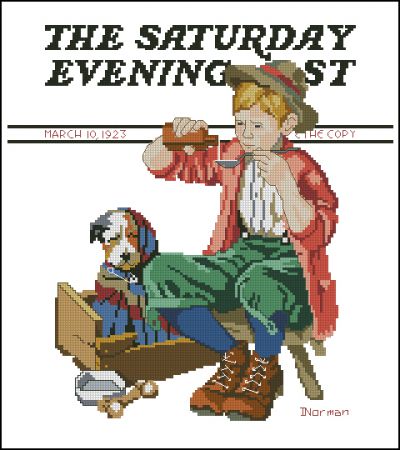 схема для вышивки крестом мотива из серии Нежная забота - Щенячья любовь