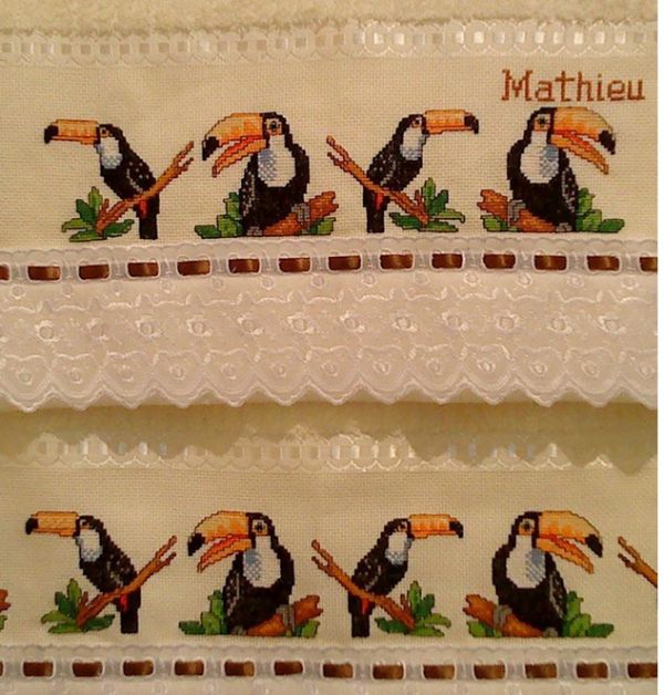 Вышивка крестом Туканы для кухни