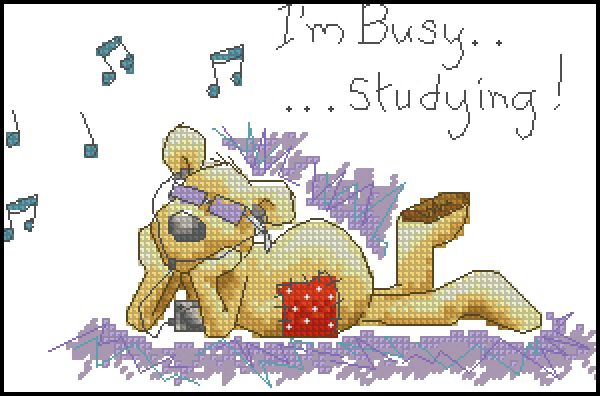 схема для вышивки крестом Я занят