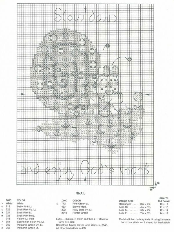 Вышивка крестом Задумчивая улиточка