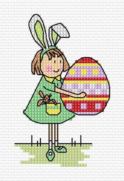 схема вышивки крестом пасхальная девченка