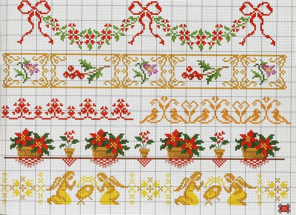 Вышивка крестом Орнамент для скатертей и салфеток 12