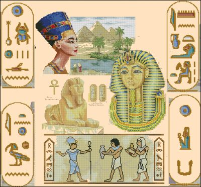 Вышивка крестом Египетский семплер