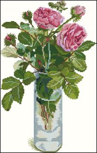 Вышивка крестом Розовые розы