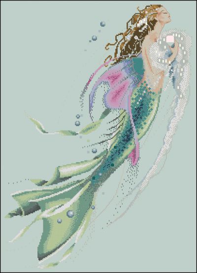 Вышивка крестом Жемчужная русалка