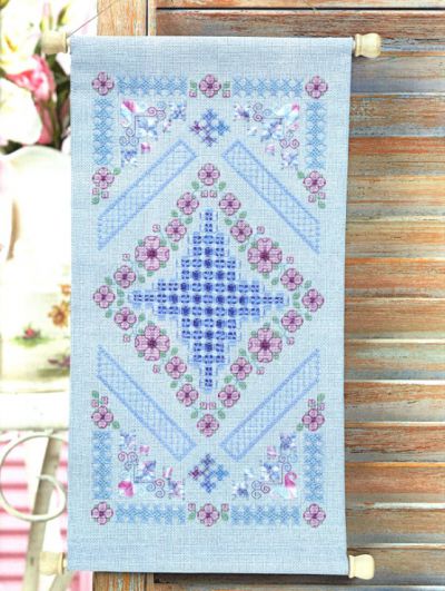 Вышивка Семплер хардангер с цветами