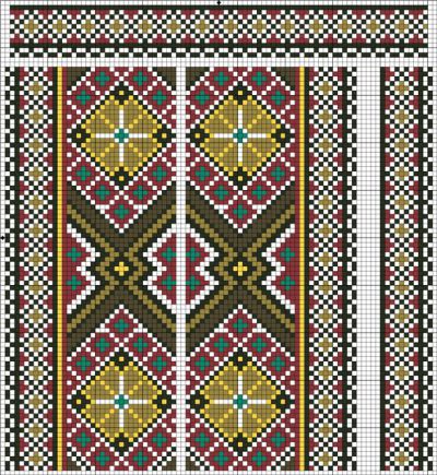 Вышивка крестом Орнамент для мужской сорочки