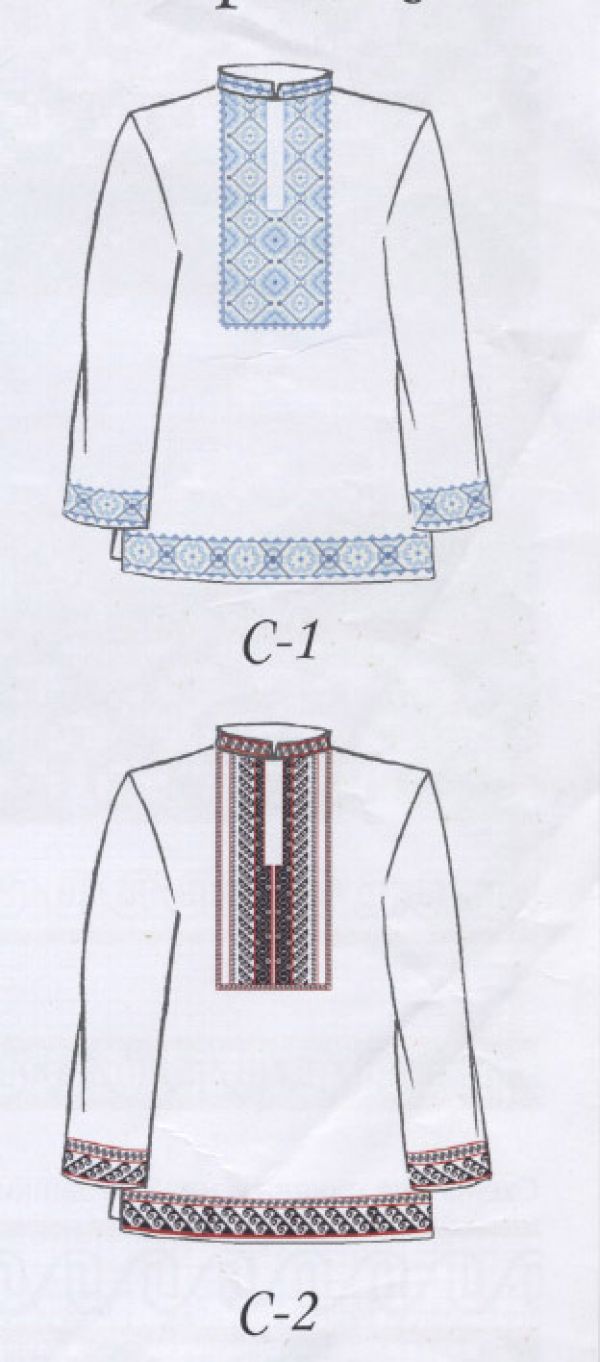 схема вышивки крестом мужских сорочек