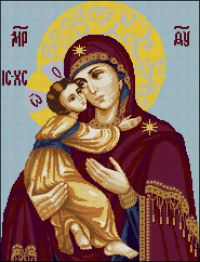 Вышивка крестом Владимирская икона Божьей Матери