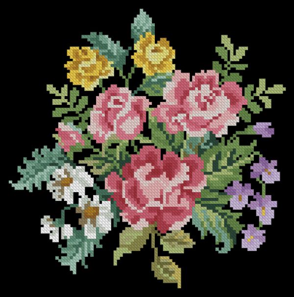 Розы на черном