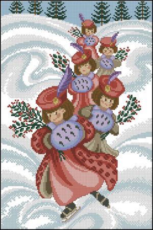схема вышивки крестом веселое катание