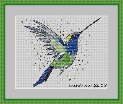 Вышивка крестом Колибри
