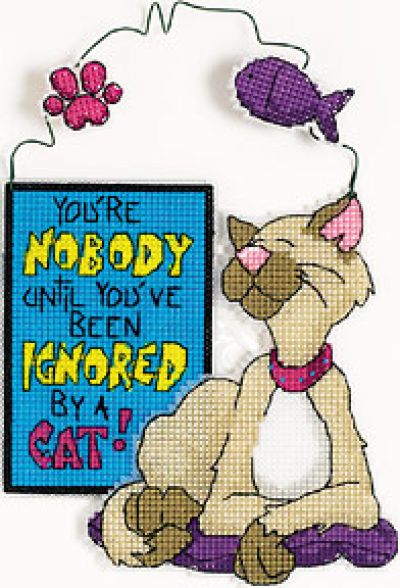 Вышивка крестом на пластиковой канве Кошка с характером