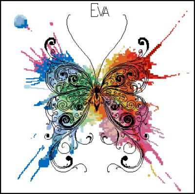 схема для вышивки крестом Бабочка-