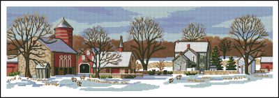 Вышивка крестом Деревенский пейзаж