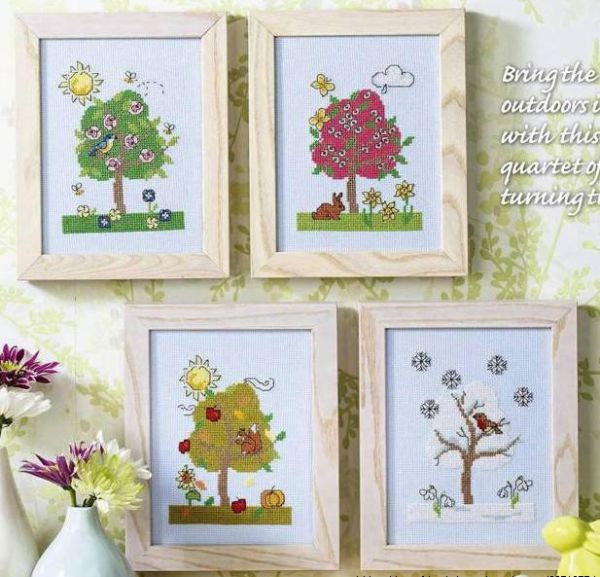 Вышивка крестом Деревья - сезоны