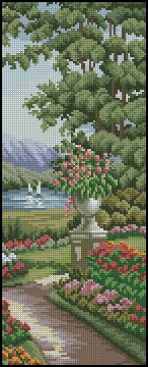 схема вышивки крестом прекраный сад диптих