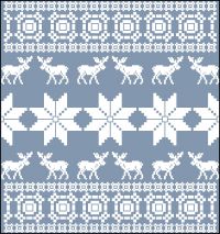 Вышивка крестом Подушка с оленями