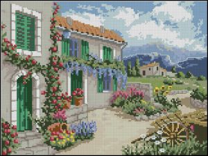 Вышивка крестом Сельский пейзаж