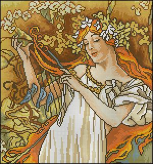 схема вышивки крестом осенняя мелодия