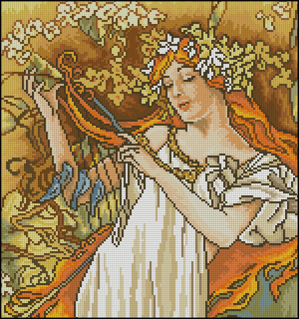 схема вышивки крестом осенняя мелодия