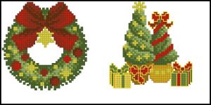 схема вышивки крестом новогодние миниатюры