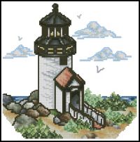 Вышивка крестом Маячок на обрыве