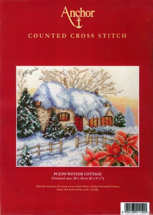 Вышивка крестом Зимний котедж