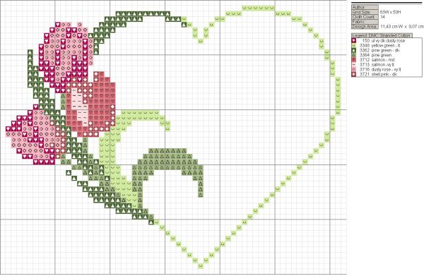 Вышивка крестом Тюльпановое сердечко