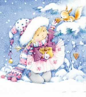 Вышивка крестом Зима с подарками