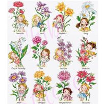 схема вышивки крестом девочки-цветочки